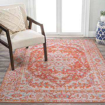 Asa Ornate Medallion Washable Area Rug